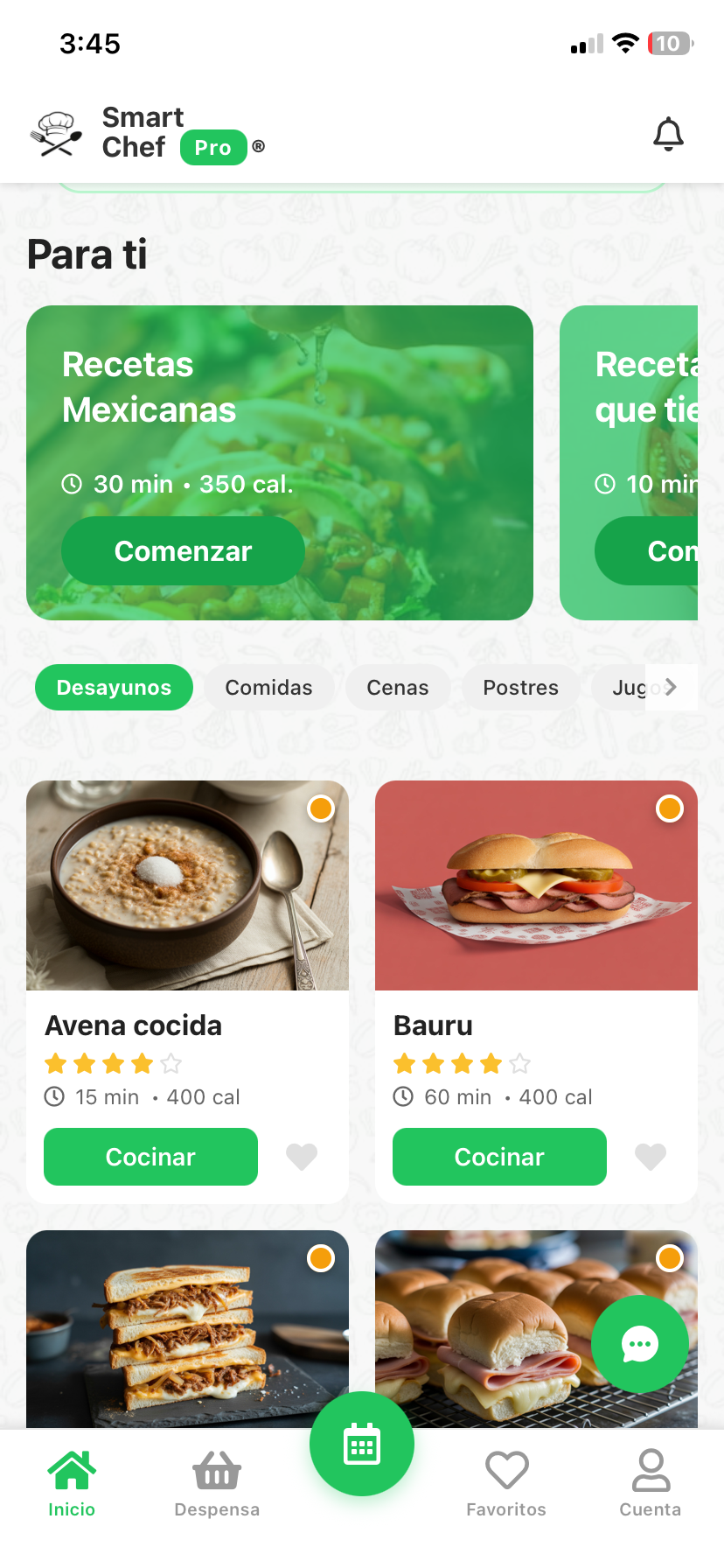 Más de 2,000 recetas con video